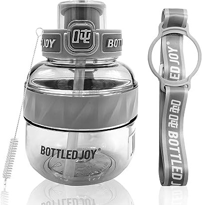 Bottled Joy Gallon Kids Water Bottle With Straw, 20oz/600ml Water Bottle With Strap, Bottle Joy Sports Water Jug, BPA-Free and Tritan for Fitness Outdoor Cycling Gifts for Women Men