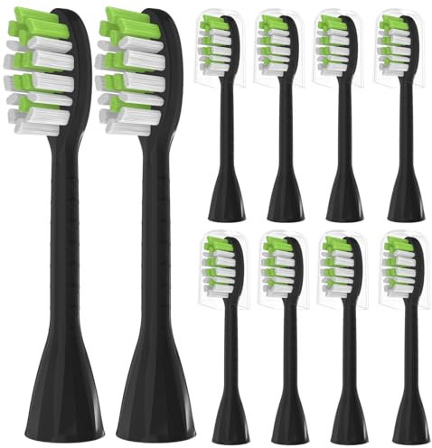 YMPBO Ersatzzahnbürstenkopf Kompatibel mit Philips One by Sonicare HY1100/HY1200, 10 Stück Zahnbürstenköpfe, Schwarz