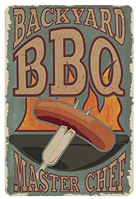 Cartel de metal vintage para barbacoa en el patio, hogar, bar, cafetería, club, jardín, granja, decoración para colgar, póster retro para pared, impresiones artísticas de 30 x 20 cm