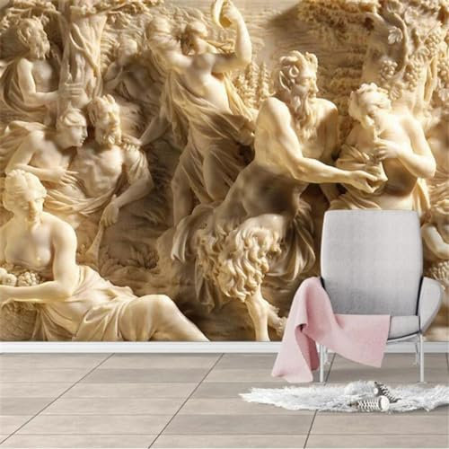 KoKoty Fototapete 3d effekt Figuren aus der griechischen Mythologie im Reliefstil-300 x 250 cm-Seidetapete Moderne Design Wandtapete Küche Flur Schlafzimmer Wohnzimmer Büro Hotel Dekoration