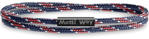 Motti Way Dauerhaft Wasserdicht Armband Für Herren Und Damen, Mehrfarbig Segeltau Mit Magnetverschluss Größe M