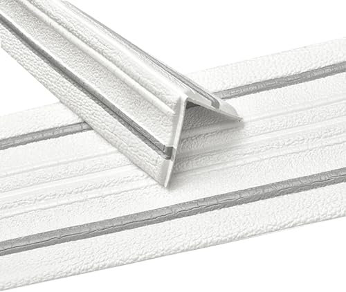 Plinthe souple autocollante pour mur, moulure flexible, plinthe de finition, plinthe de finition, moulures de plafond, bordure murale (blanc avec ligne grise)