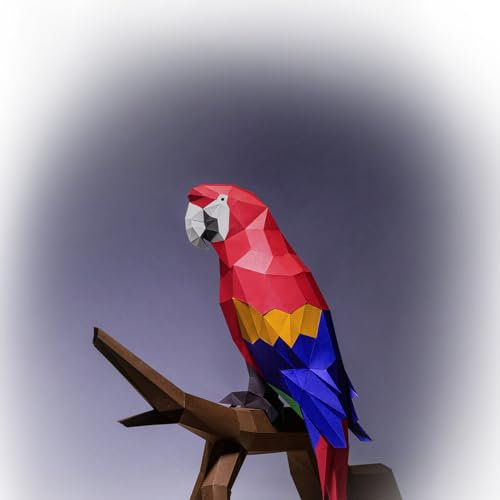 3D Papagei Wanddeko Papiermodell, 3D Origami parrot, Papier, basteln, Papercraft, Wanddeko, Kinderzimmerdeko, DIY Puzzle, Konzentration tranieren