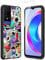 LYZXMY Case for TCL 505 (6.75) + Tempered Film Glass Screen Protector - Black Silicone Soft TPU Cover Shell - Monster