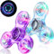 SCIONE 2 Stück Fidget Spinner Led Finger Spinner Kristall Finger Spielzeug Anti Stress Angst Party Geschenk für Kinder Lila Weiß
