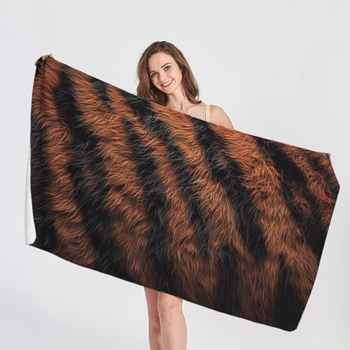 QEODAH Strandtuch Groß 100x200 Leopard - Schnelltrocknend & Ultraleicht & Sandfrei & Weich Mikrofaser Handtücher, Gepard Strandhandtuch Badetuch Handtuch, Pflegeleicht Badetücher