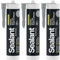 Hemway 300 ml Light Grey Hybrid Polymer Sealant | Odourless & Sanitary Anti-Mould Adhesive | Waterproof & Suitable For Use in Kitchen, Bathroom & Around Bath, Shower & Toilet | Easy To Use - 3 Pack