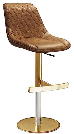 Sgabelli da Colazione, Sgabello Alto con Schienale Sedia da Bar Girevole Cucina Regolabile Sgabello da Ristorante con Poggiapiedi a Forma di T Telaio in Acciaio Placcatura Sala da Pranzo Ban