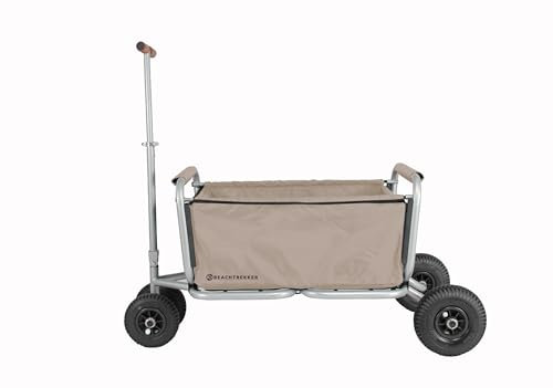 Beachtrekker Life Faltbarer Bollerwagen + Feststellbremse, klappbarer Handwagen (Luftreifen, Beige)