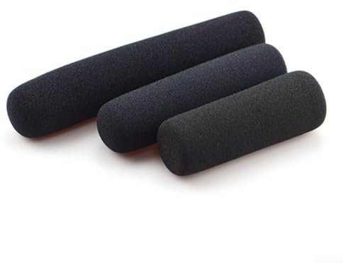 Black Camera Microphone Soft Foam Mic Sponge Covers, Reduces Wind Noise, Fits Snugly on Most Mics (12X2.1cm)