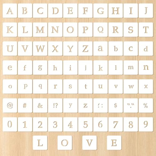 70 Stück Alphabet-Schablonen, Buchstabenzahl Zahlenschablonen wiederverwendbar Buchstabenschablonen Journalschablone für Scrapbooking DIY Handwerk