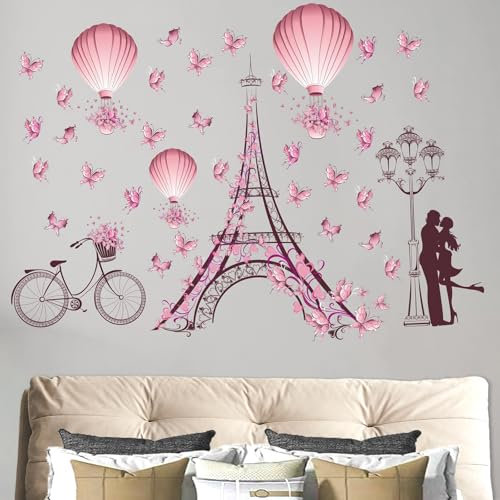 Fondo de Paisaje de la Ciudad de París, Vinilo de Ventana para Decoración de San Valentín - Transforma Tu Espacio Con Nuestros Vinilos Para Ventanas, Siente el Amor Este San Valentín