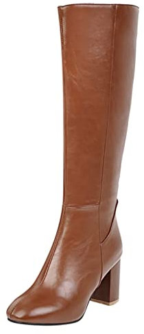 on schuhe damen sale Langschaft Stiefel Damen Damen Klassische Stiefel Casual Spitze Zehe Klobiger Blockabsatz Winterstie 1 cent artikel meine bestellungen