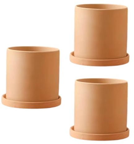 3/4/5 Pack Terracotta Plant Pots 3/4/5/7 Inch Red Clay Planter Pots Straight Red Clay Flower Pots With Drainage Holes and Saucers Succulent Bonsai Planter for Indoor and Outdoor Planting