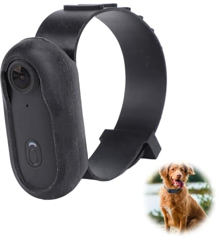 Jiawu 4K Pet Collar Camera, 120° Wide Angle Cat Camera Collar, Dog Collar Camera, Small Action Camera for Video Records, Wearable Camera for Cats Dogs (Black)