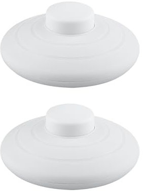 Fußschalter für Lampen, Kabel-Zwischenschalter mit Druckknopf, für 2- oder 3-adrige Kabel, Weiß, 2 Stück