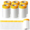 55 cm x 20 m Abdeckfolie Klebeband mit Folie, 6 Rollen Abdeckfolie Malerfolie, Selbstklebende Goldband Masker Tape, Transparent Malerkrepp mit Folie Gewebeklebeband Malerband zum Staubschutz