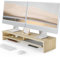 Fenge Dual Monitor Stand Riser 90cm, Computer Monitor Stand para escritorio, Organizador de escritorio para PC / Laptop / Impresora / TV, 80 × 23.5 × 14.2cm, Carga de 25KG, Roble