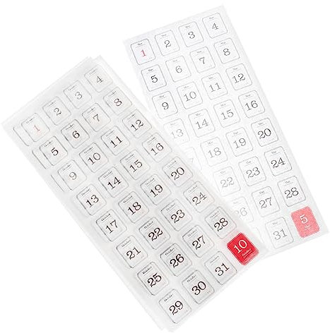 Operitacx Elektrostatische Haftnotizen Mini-monatsregister Kalenderplaner Indexflaggen Für Buch T