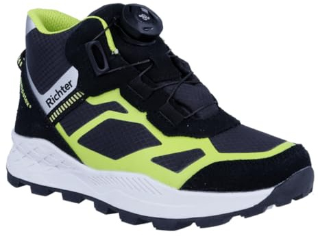 Richter Jungen Venture Sneaker, Black Lime Silver, 33 EU