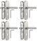 Bwintech 4 set di maniglie rettangolari in zinco su piastra con foro per chiave, adatte per camera da letto, porta d'ingresso, porta in legno