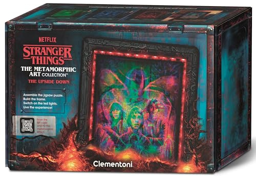 Stranger Things Metamorphic Art Collection The Upside Down - 520 Teile Puzzle mit beleuchtetem Rahmen - Merch-Set für Fans & Sammler - Ideal als Deko & Geschenk - 35155 von Clementoni