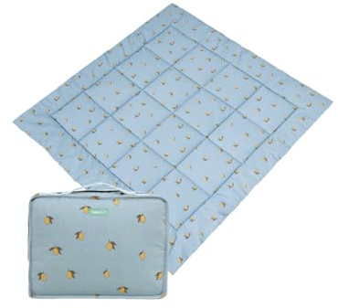 Molis&Co - Krabbeldecke 120x120x5 cm - 100% Baumwolle (OEKO-TEX) - Multifunktionale Spielmatte, Dick & Weich Gepolstert - Ideal als Babydecke & Spieldecke - Colima