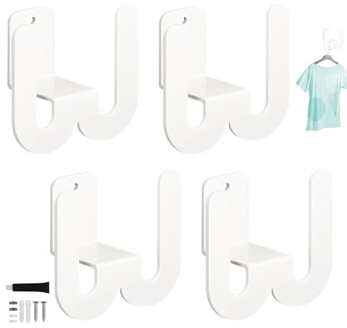 WIYETY Wandmontage Schuhhalter Schuhablage Hängeregal: 4 Stück Schuhregal aus Metall Türschuhaufhänger Wandmontiertes Schuhhalter, Weiß Wand Schuhregal Ohne Bohren