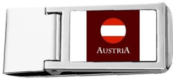 Geldbörse mit österreichischer EUAN-Flagge, schmal, Geldklammer, Edelstahl, Geldbörse