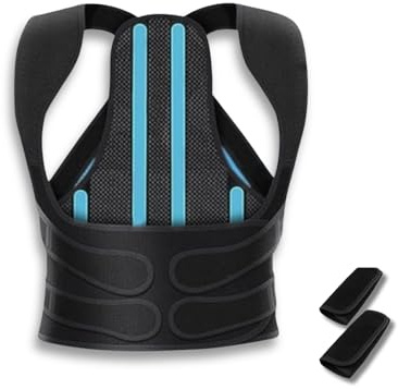 NP'MEDICAL ® Correcteur de posture homme et femme | Redresseur de dos avec ceinture lombaire dorsale | Soulage les douleurs et redresse dos | Orthèse maintien du dos, du cou et des épaules (M)