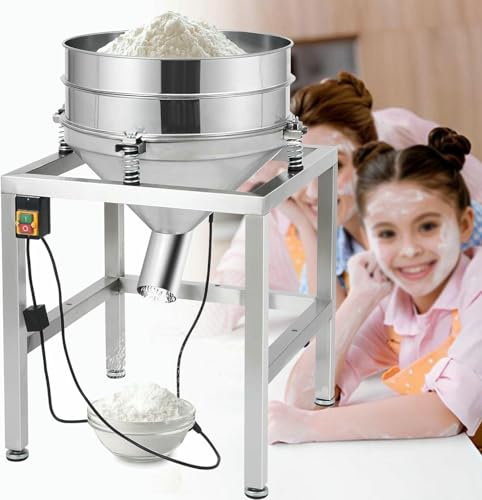HOTAPEPU Automatic Dust Sieve Machine Automatic Stainless Steel Vibratory, Commercial Sieve, Flour Flour Sieve, 70 W ~/