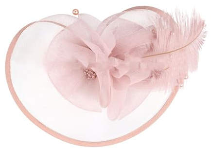 Fascinator Hut Blume Damen Mädchen Haar Mesh Feder Clip Elegant Haarklammer Schleier 20er Jahre Kopfschmuck Cocktail Tea Party Kopfbedeckung Fascinators Haarnadel Haarschmuck Hochzeit (One Size)