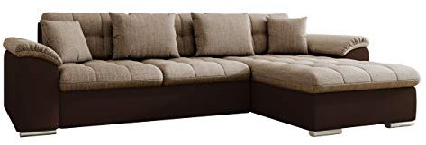 Mirjan24 Ecksofa Diana, Eckcouch mit Bettkasten und Schlaffunktion, Elegante Couch, Polsterecke Sofa, Couchgarnitur, Schlafsofa, Bettsofa (Soft 066 + Lawa 02, Ecksofa Rechts)