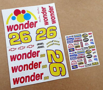 RC 10. MAßSTAB Nascar 'TALLADEGA NÄCHTE RICKY BOBBY' WONDER car Aufkleber Sticker