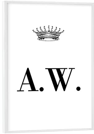 artboxONE Poster mit weißem Rahmen 18x13 cm Schwarzweiß Queen AW - Bild Personalisierung Buchstabe Buchstabe-AW