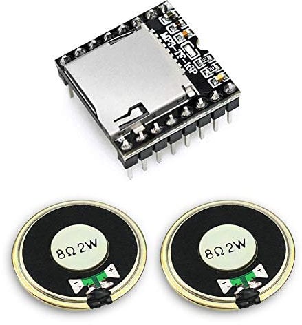 KeeYees Mini MP3 Player DFPlayer Modul mit Metallgehäuse Runde Lautsprecher 2W 8Ohm für DIY Kompatibel mit für Arduino