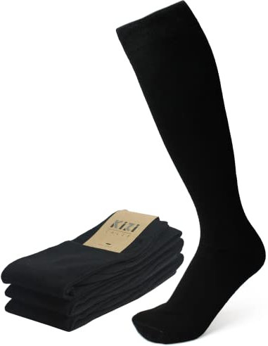 4 Paia Calze Lunghe Uomo Nere in Cotone Caldo Morbide e Confortevoli - Made in Italy - Confezione da 3, 4 o 6 PAIA (KIZICalze) (Taglia 40-42, 4 Paia Nere)