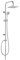 Sanitop-Wingenroth Duschsystem Bami mit Regendusche & Handbrause | Handbrause: 1 Strahlart | Kopfbrause: 1 Strahlart | Antikalk | eckig | Duschgarnitur | Wandstange | Schieber | Chrom | 72199 8