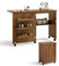 COSTWAY 2 in 1 Nähschrank & Schreibtisch klappbar, Nähtisch aus Holz mit 3 Einlegeböden für Spulen & feststellbare Rollen, Nähmaschinenschrank für Wohnzimmer, Schlafzimmer & Büro (Kaffee)