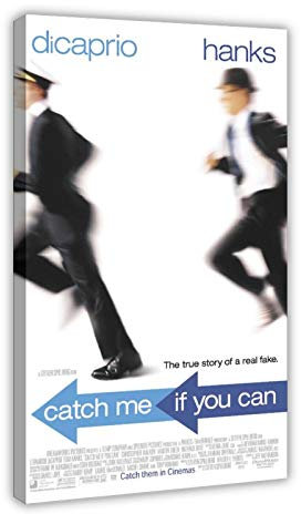Filmposter Catch Me If You Can, Leinwand, Wandkunst, Dekor, Bild, Gemälde für Wohnzimmer, Schlafzimmer, Dekoration, 60 x 90 cm, Rahmen
