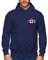 England Hoodie for Men Football 2021 Rugby Cricket Supporters Hooded Sweatshirt Embroidered Badge Crest Flag Lions, XXL, Navy