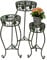 DanDiBo Blumenhocker Metall Grün Rund Blumenständer 96008 3er Set Blumensäule Antik Pflanzenständer Pflanzenhocker Vintage