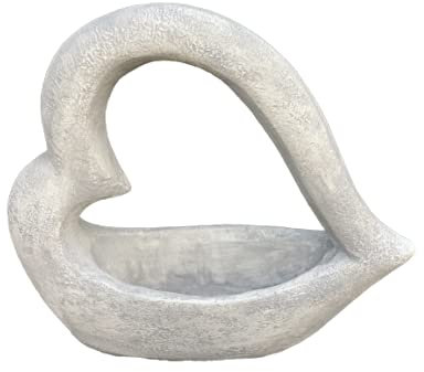 Herz Gartenfigur Park Gartendekoration Skulptur H.40 cm Steinguss Deko Gartendeko Deko-Figur für Haus Garten Moderne Statue Garten-Figur Kunsthandwerk Frostsicher