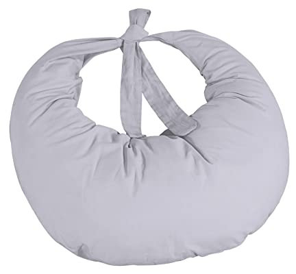 New born Baby Nursing Pillow for Infants,-Breastfeeding and Bottle Feeding,Propping Baby Sitting Support Maternity Pillow/Nest pillow with TC200 Egyptian Cotton Removable Cover in Grey Colour