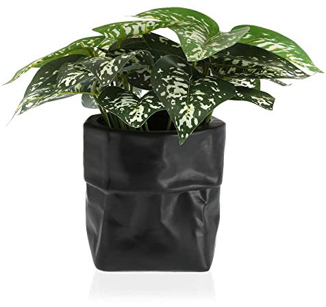 BigBuy Home Maceta Versa Blanco Cerámica Plástico Cuadrado 20 x 18 x 20 cm