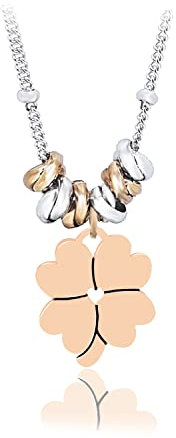 SAGA GIOIELLI® COLLANA DONNA QUADRIFOGLIO PORTAFORTUNA ACCIAIO