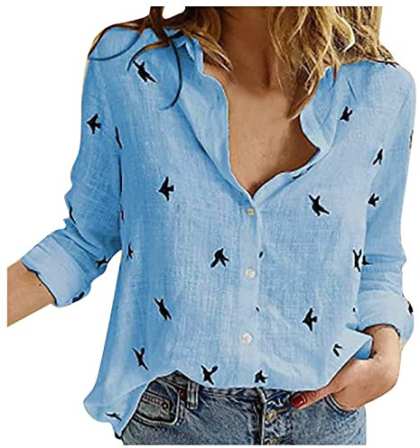 GFPGNDFHG Oberteile Damen elegant Hemd größentabelle leinen Tshirt Damen blusenshirt Carmen Oberteil Damen Sommer jäckchen Damen Bluse ärmellos Damen Carmenbluse Damen Katzen Pulli