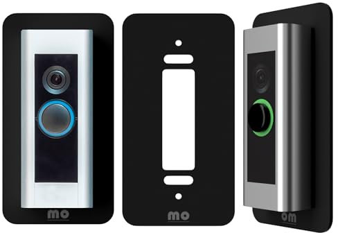 Mars Outpost Wall Plate for Wired Video Doorbell Pro/Pro 2 No Drill Mounting Plate, Sturdy, Slim, Matt Finish, Perspex Plastic Made in UK