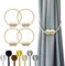 Hion Magnetische Vorhang Raffhalter Beige 4 Stück, Vorhang Raffhalter Schnallen Holdbacks Halter Haken Clip für Zuhause Schlafzimmer Büro Dekorativer Vorhang