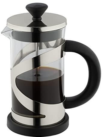 Café Olé Classico Cafetière à piston en acier inoxydable, finition chromée, 1000 ml, 8 tasses, poignée résistante à la chaleur, CM-10C